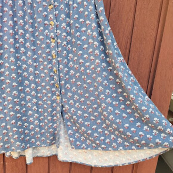 NOW + GEN X SONOMA | Ditsy Floral Button Front Midi Hi-Low Skirt Cottagecore XS - Picture 5 of 13